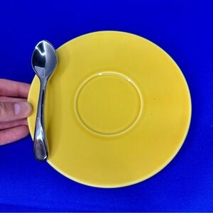 Department 56 Decorative Ceramic Yellow Appetizer Plate/Dish & Spoon
